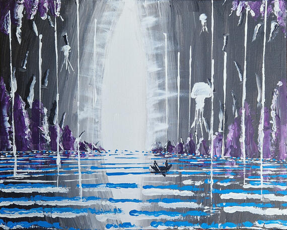 Crystal cavern acrylic surreal l.bertrand