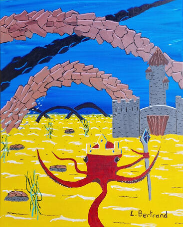 King octopus acrylic surreal l.bertrand